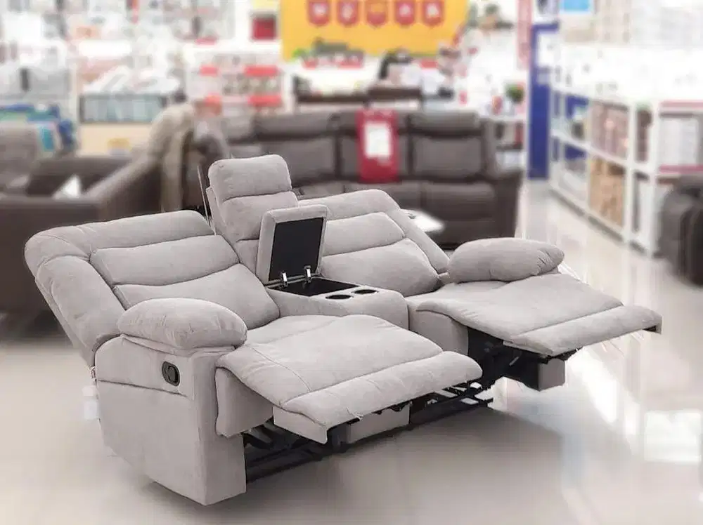 JUAL BARU SOFA SET RECLINER BAHAN FABRIC AESTHETIC