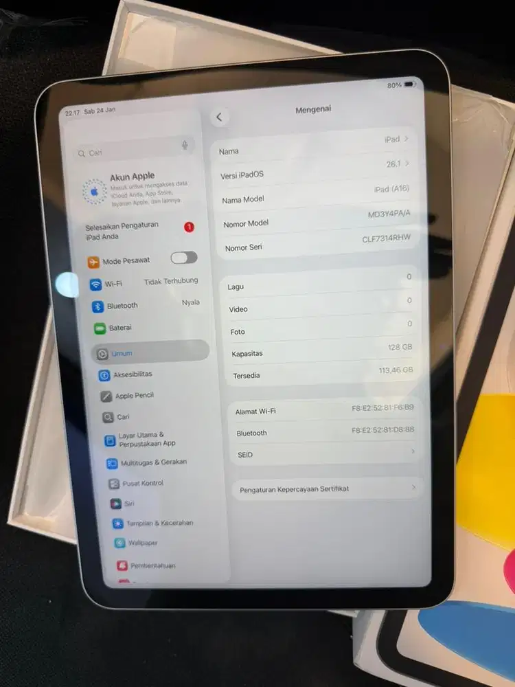 Ipad Gen 11 128gb ibox belum seminggu