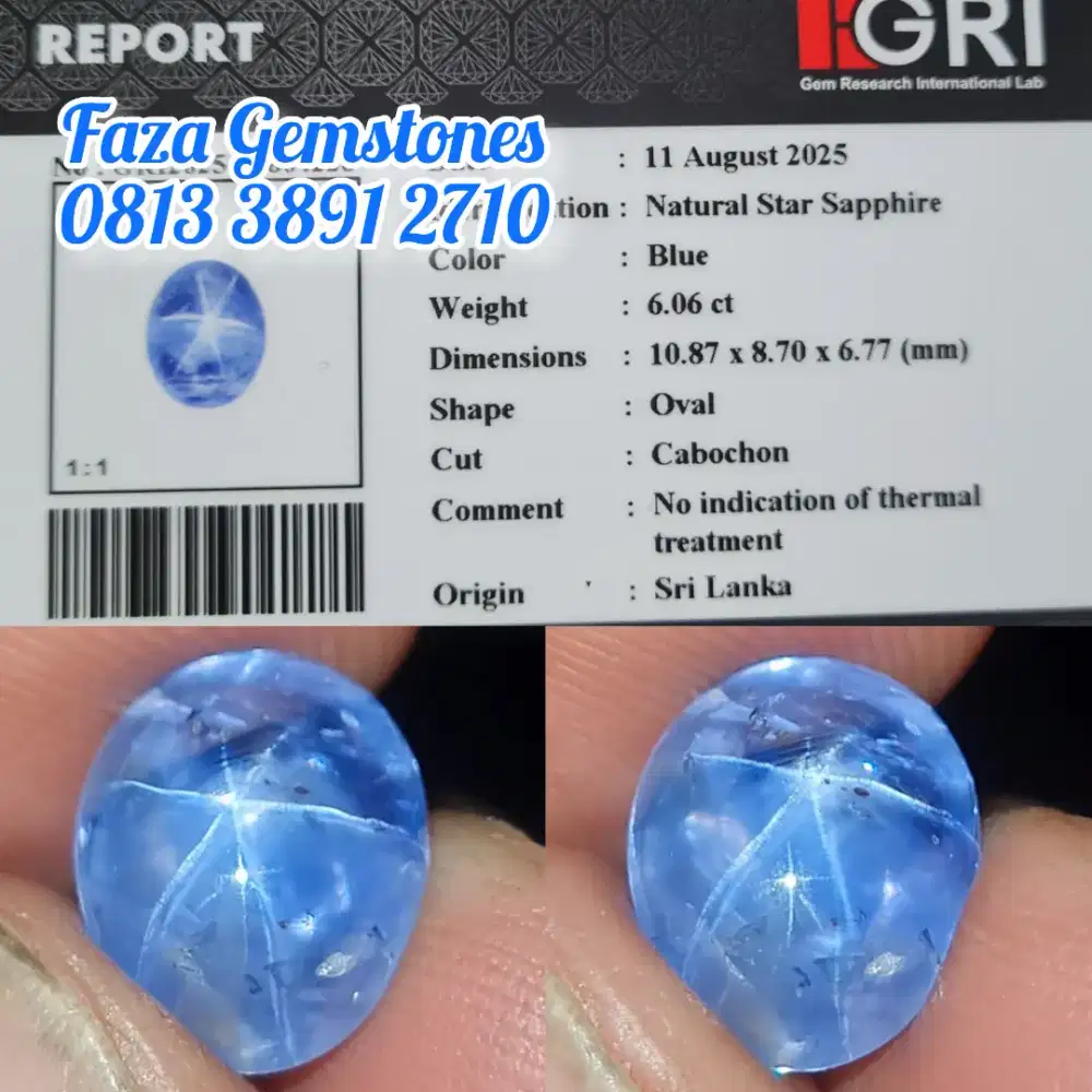 HQ Unheated Blue Star Sapphire Srilanka full ngair blink blink ngaca
