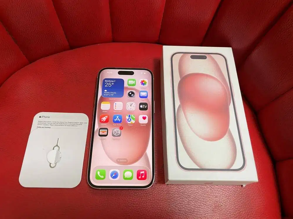 iPhone 15 128gb Pink Garansi iBox Aktif PA/A Sinyal Anti Blokir2