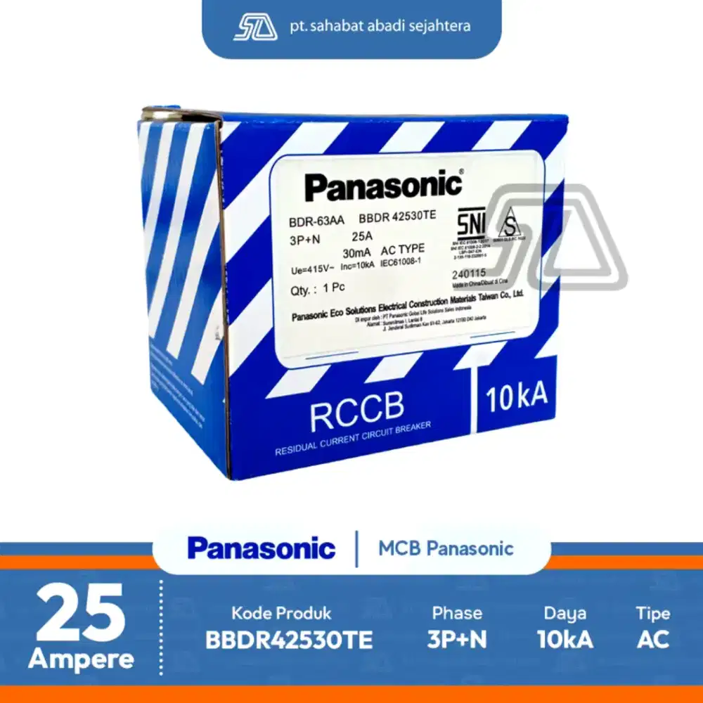 MCB / RCCB panasonic 10KA 25A
