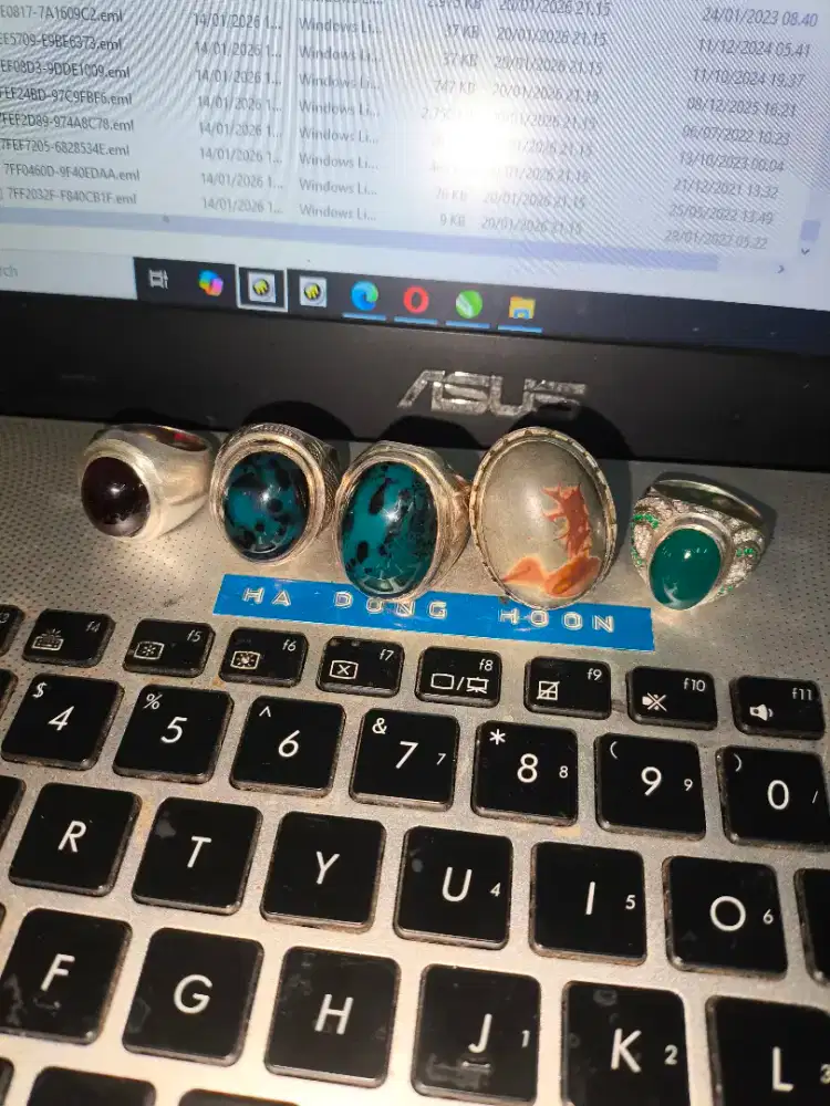 Ring Perak Bacan Jumbo - Batu Garnet - Motif