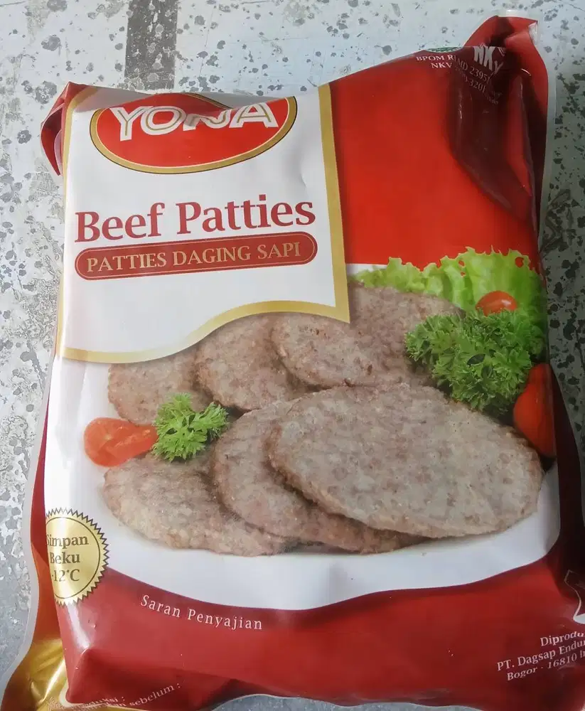 Yona Beef Patties 1 KG Isi 30 Pcs Harga Hemat
