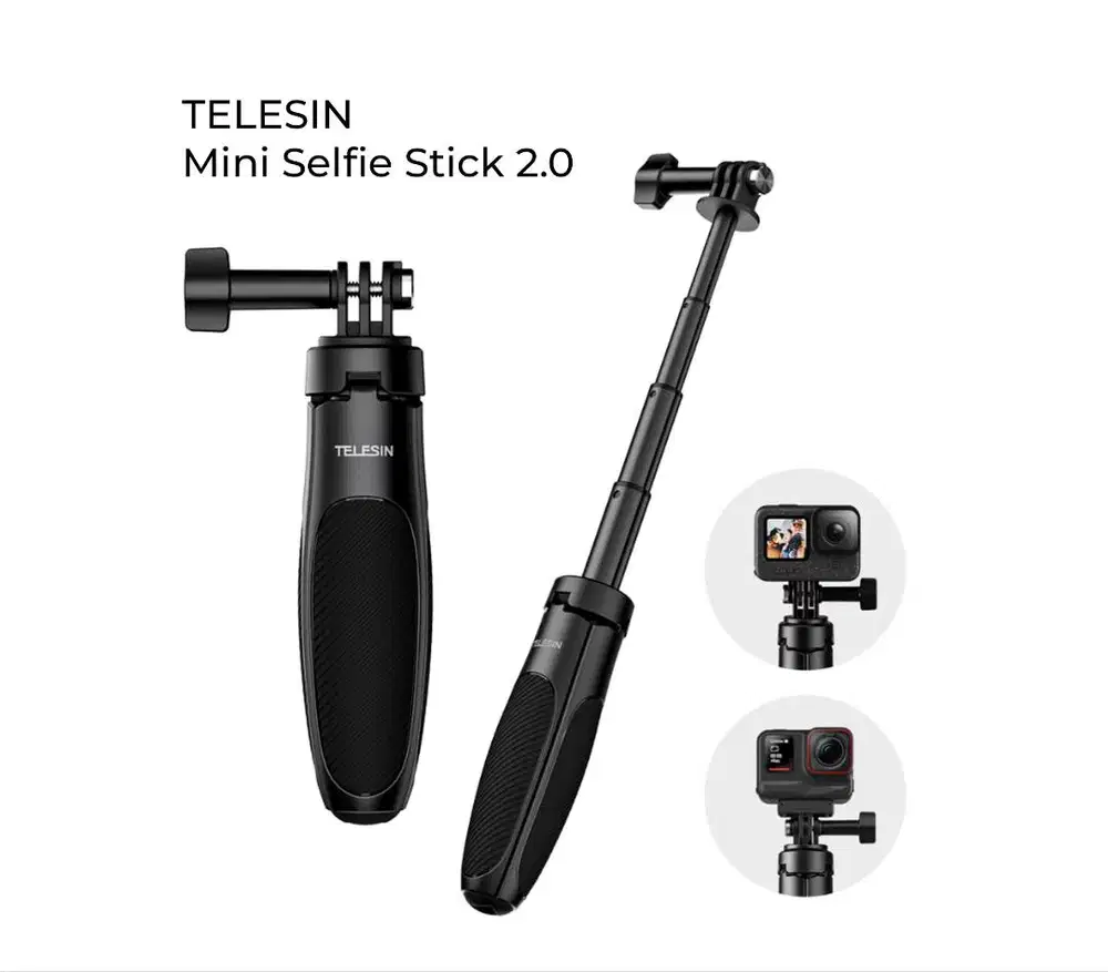 Mini Selfie Stick Untuk Action Cam GoPro, Insta360, dll
