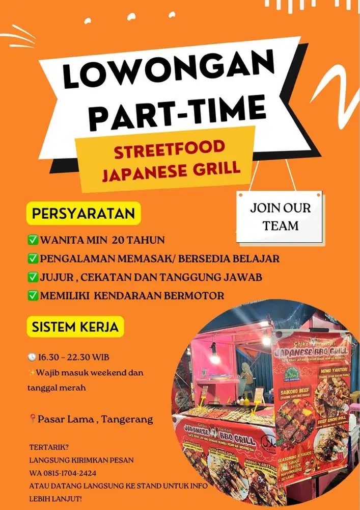 Part Time (Jaga Stand Street Food Pasar Lama)