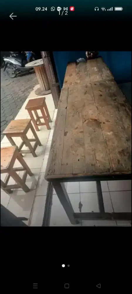Meja kursi kayu asli kokoh