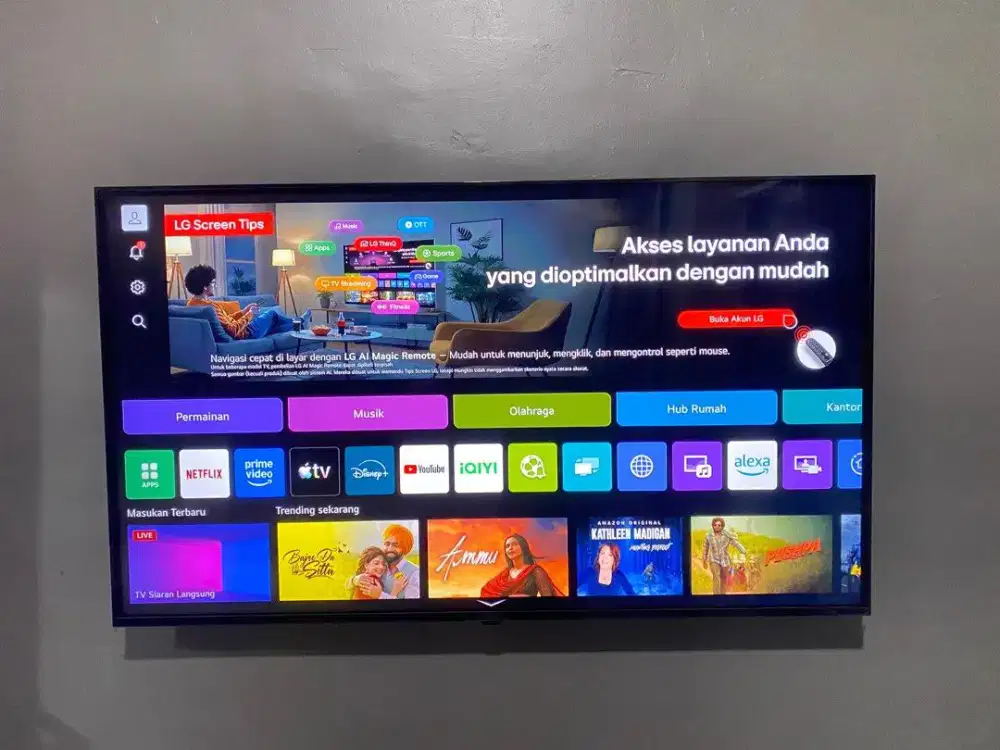 Tv led LG 32 inch smart tv jarang dipakai