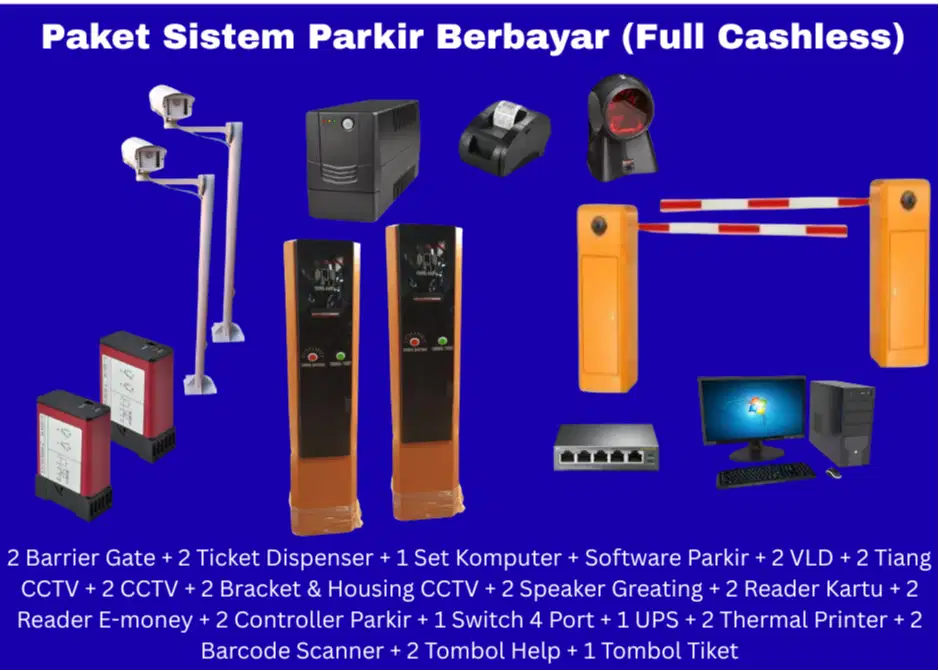 Paket Sistem Parkir Berbayar Otomatis | Tiket / Kartu, Gate & Software