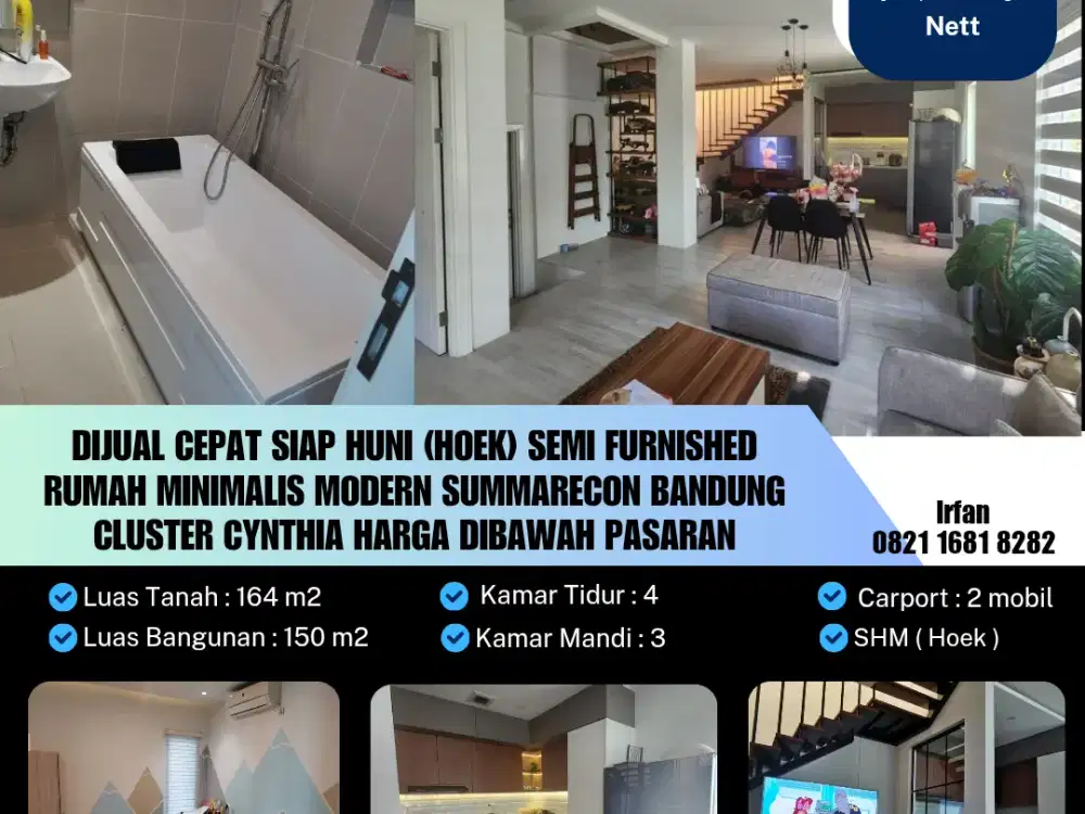Dijual Cepat Rumah Di Komplek Summarecon Bandung Harga Dibawah Pasar Siap Huni
