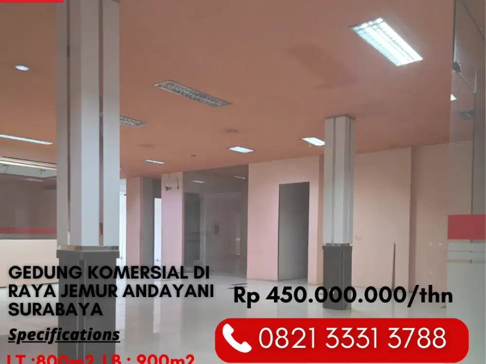 Disewakan Gedung Komersial Lokasi 0 Jalan Jemurandayani Surabaya