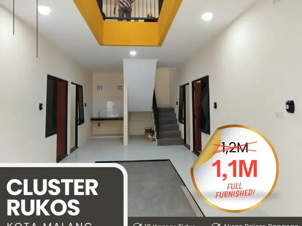 Rukos 10 kamar merjosari kota malang full furnished