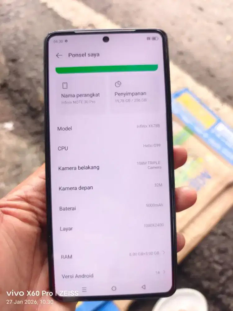 di jual hp infinix note 30 pro Ram 8/256 gb