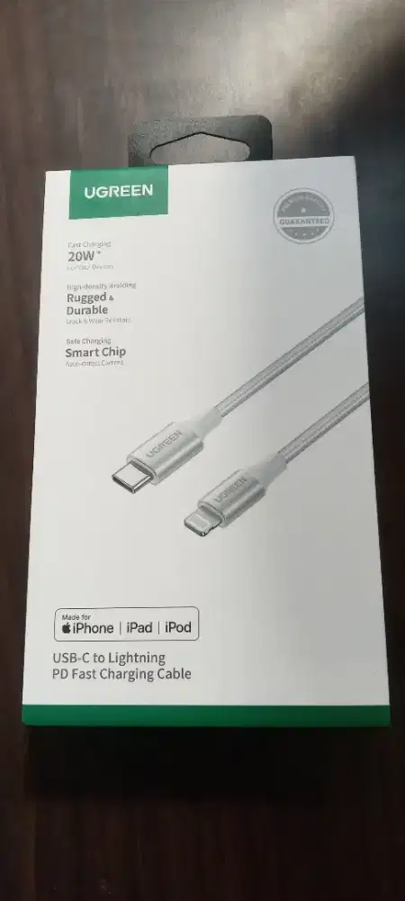 Ugreen cable USB Type C - Lightning MFI 1 m 3 A 36 W silver (70523)