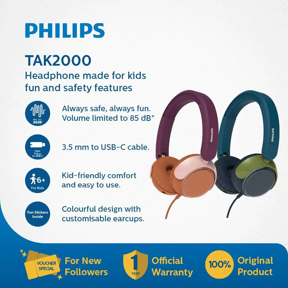 Headphone for kids TAK-2000 PHILIPS