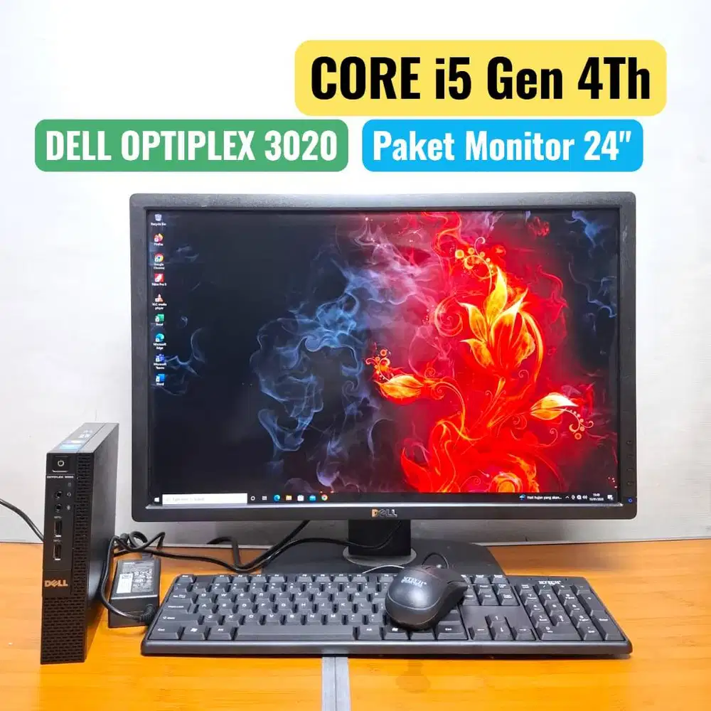 PAKET MINI PC DELL 3020 + MONITOR 24IN