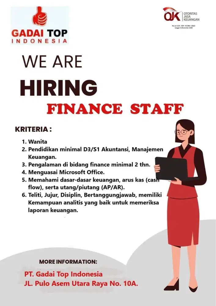 Lowongan Kerja Staff Finance