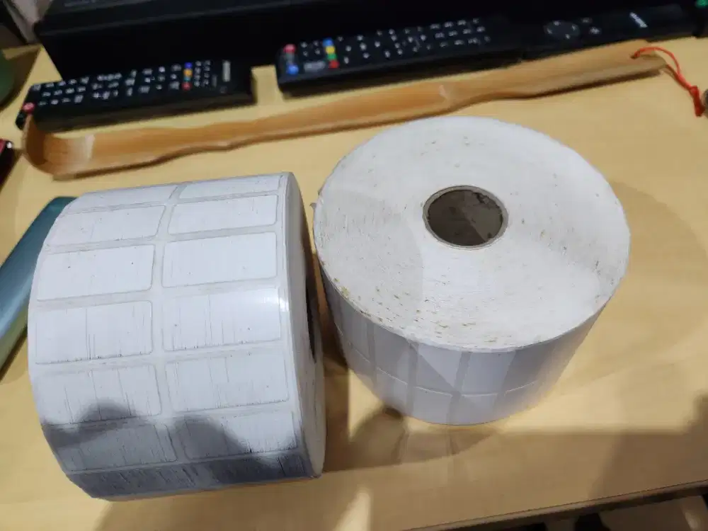 Panda Stiker barcode 33x15 mm semicoated 2 lines cetak pakai ribbon