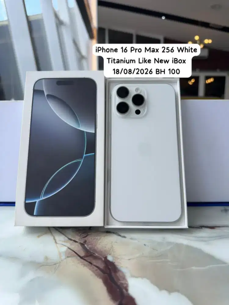 iPhone 16 Pro Max 256 White Titanium BH 100 Cc 155 Resmi iBox 18/08/26