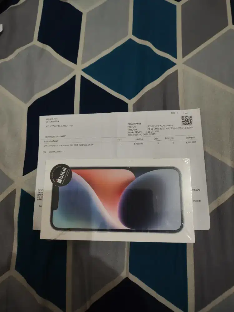 IPHONE 14 128 GB BLUE BARU SEGEL GREENPEL RESMI