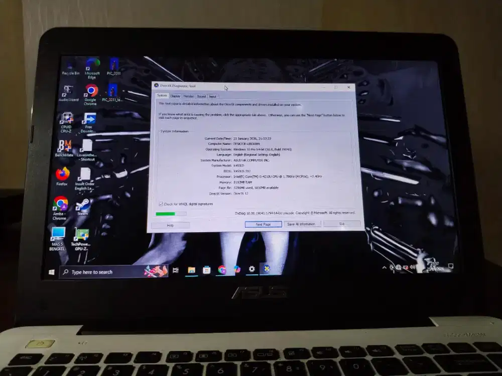 Laptop i5 gen 4 Dual VGA 8/128 ssd
