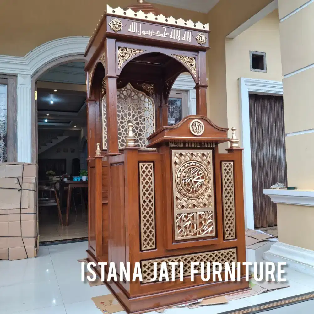 Mimbar masjid khutbah minimalis jati