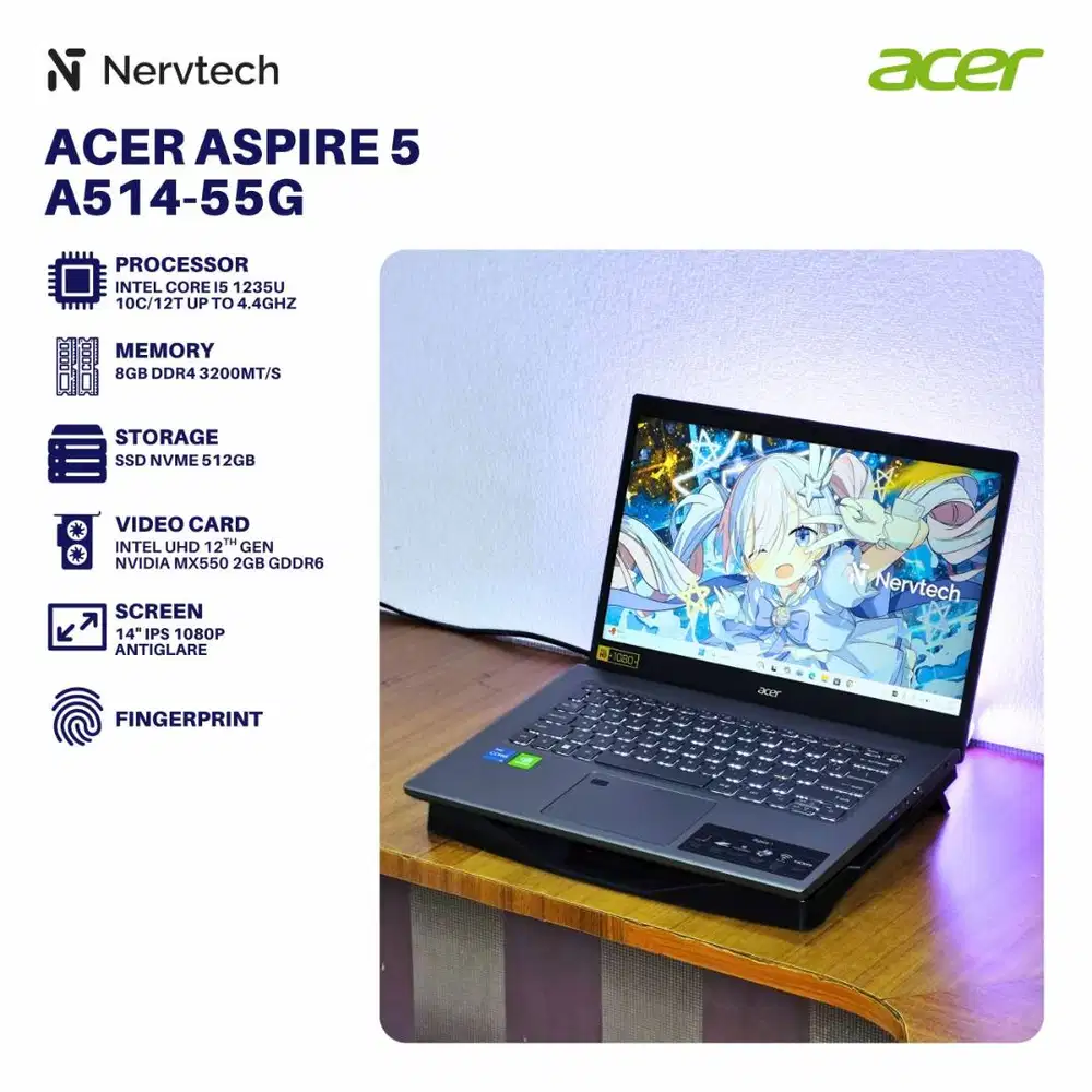 Acer Aspire 5 A514-55G BNOB Core i5 1235U MX550 2GB 8GB/512GB