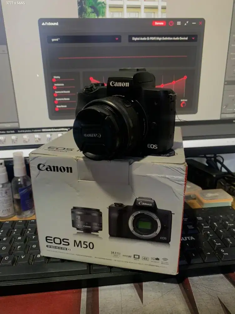 canon m50 lensa kit fullset like new