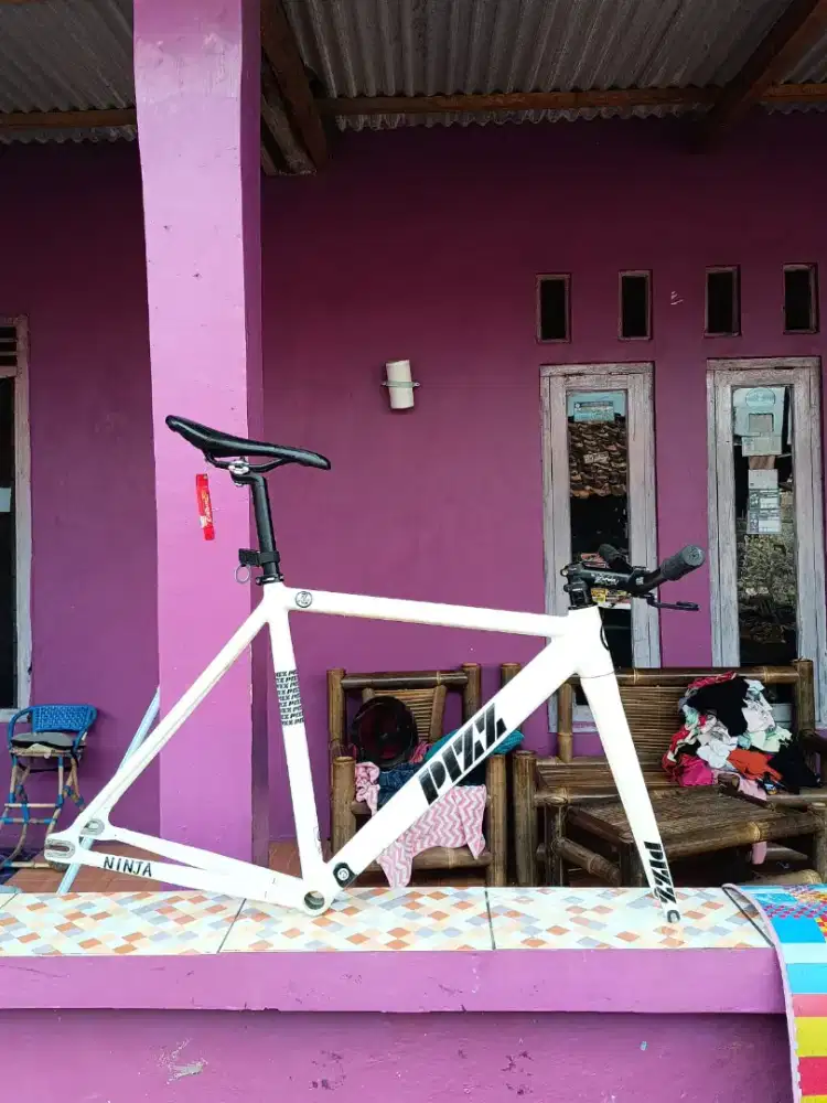 Frameset fixie pizz ninja aluminium size 52 fork full carbon tapper