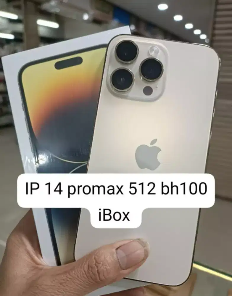 iphone 14 promax 512 ibox warna GOld barang like new fullset BH100%