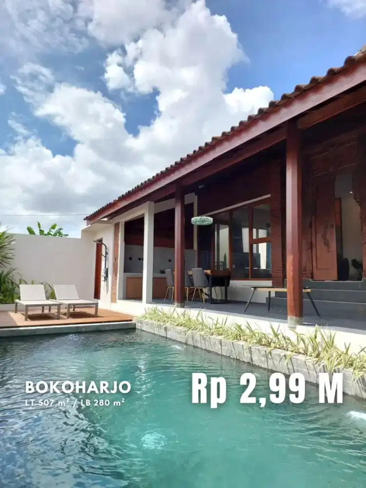 Dijual Villa View Persawahan Cantik di Prambanan Sleman