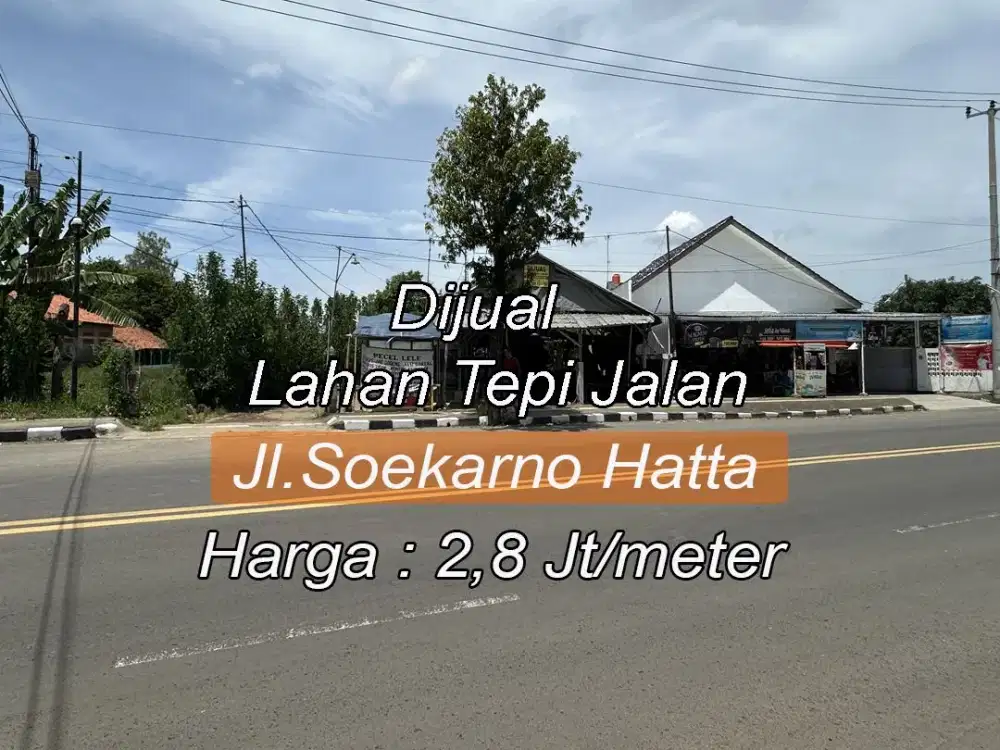 Dijual Tanah SHM Pinggir Jalan Utama Jl. Soekarno Hatta di Indramayu Jalan Arteri Utama.