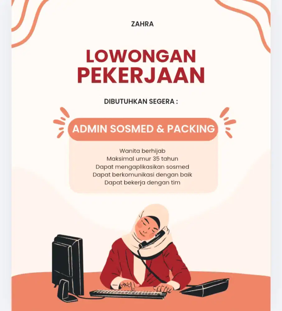 Dibutuhkan segera pegawai wanita