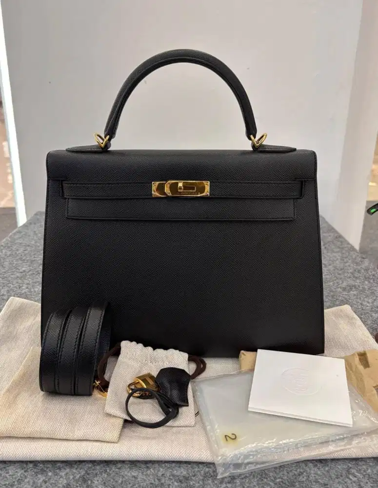 Hermes K32 Epsom Sellier Black GHW #A