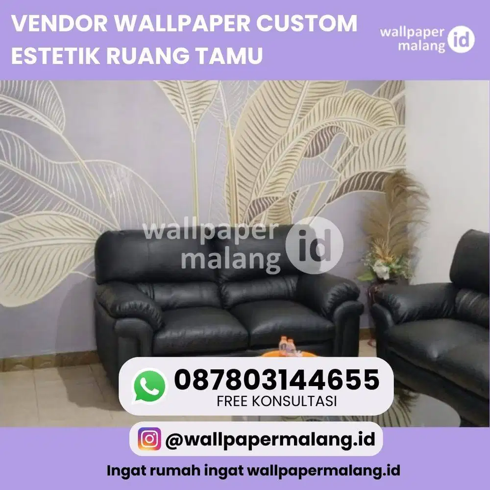 VENDOR WALLPAPER CUSTOM ESTETIK RUANG TAMU