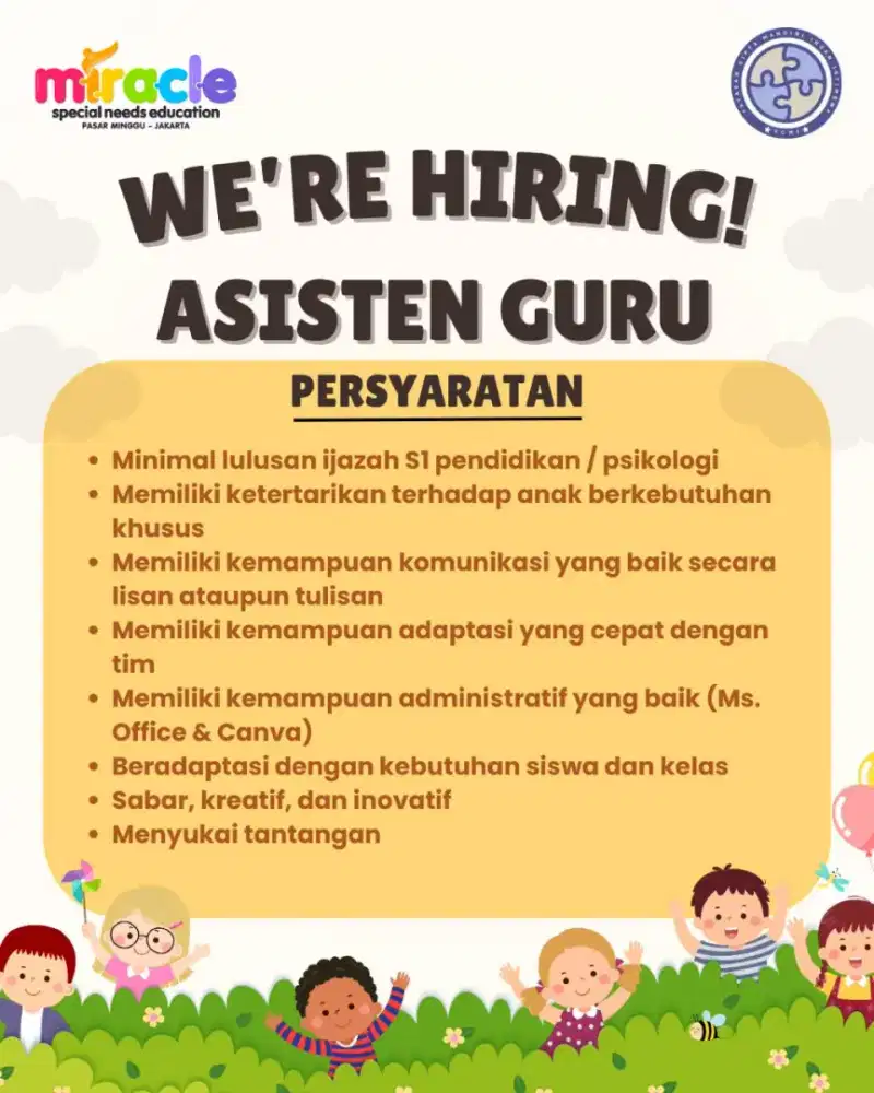 Di cari kandidat guru TK ABK