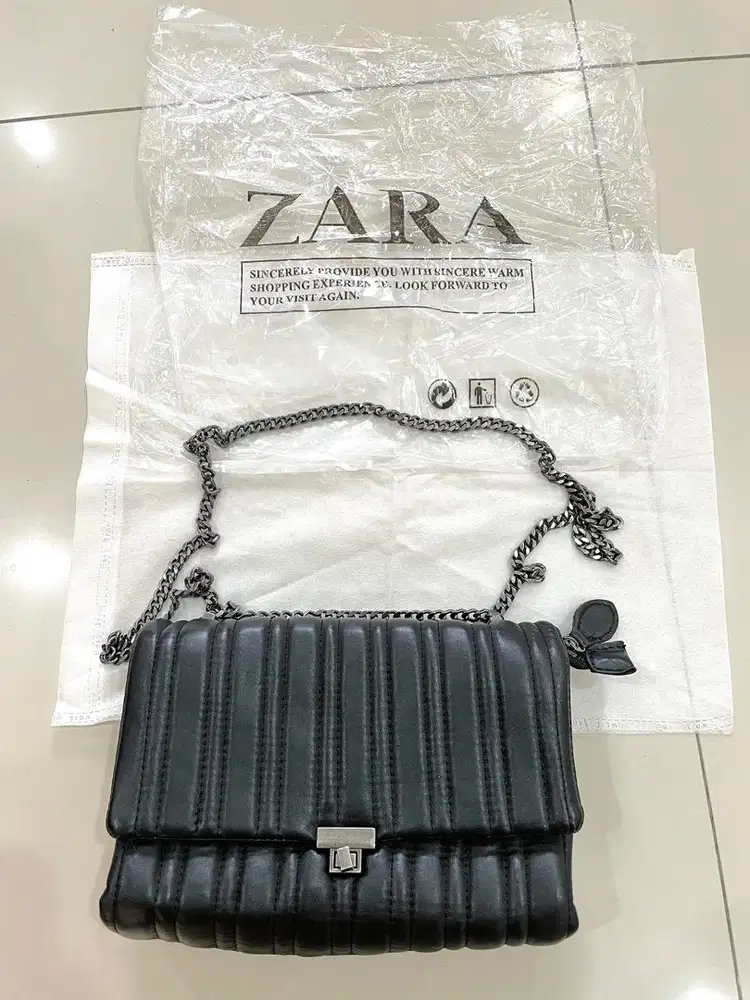 Zara tas wanita selempang slempang hitam black