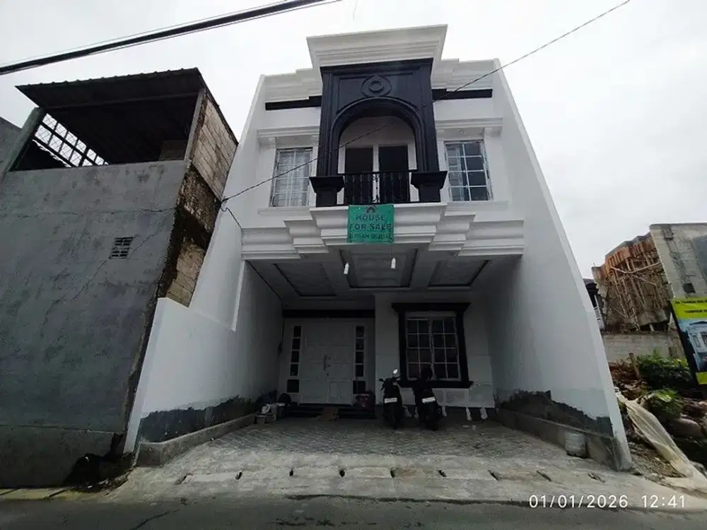 RUMAH BARU 2 LANTAI SIAP HUNI DI TANAH BARU DEPOK DEKAT TOL KUKUSAN & STASIUN DEPOK BARU