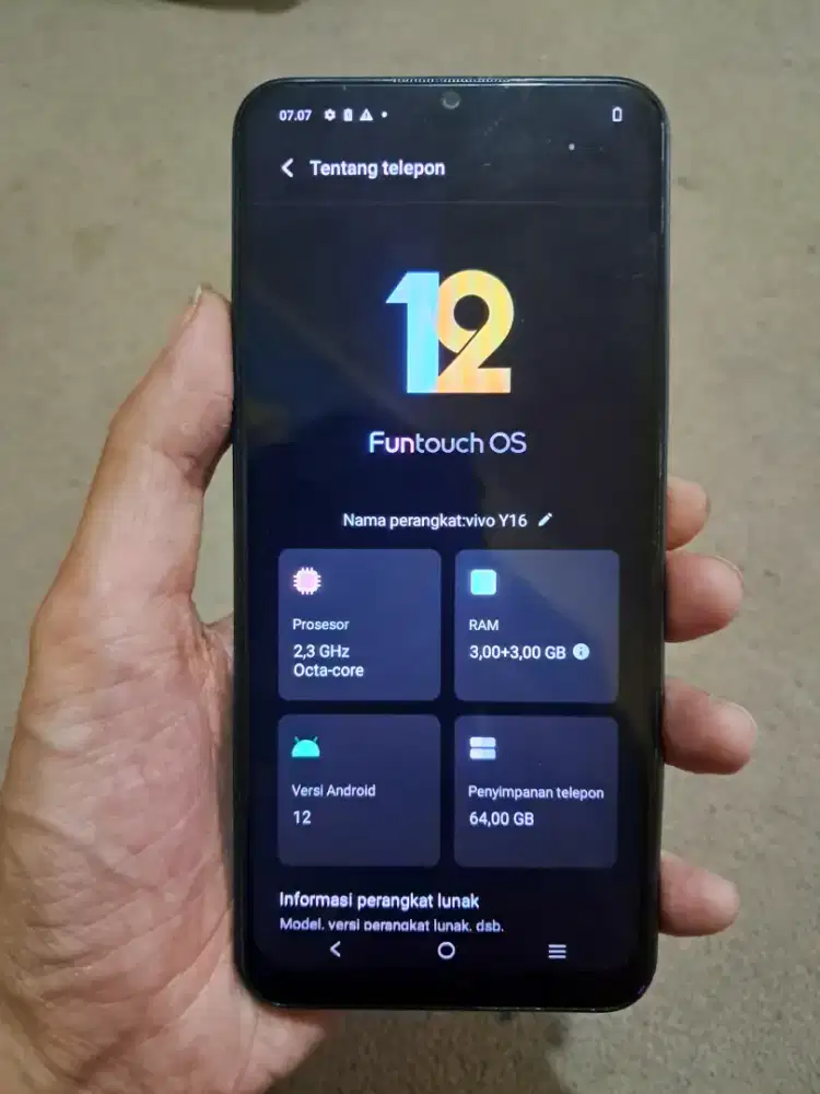 Vivo Y16 ram 3+3/64gb