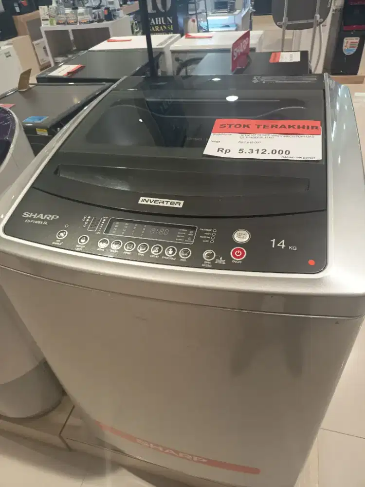 SHARP WASH MACH TOP LOAD 14KG