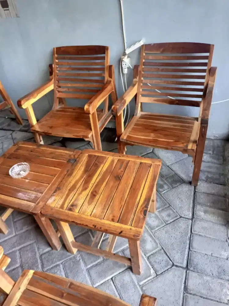 Meja kursi kayu jati