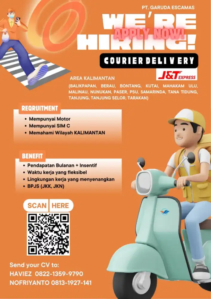 DIBUTUHKAN SEGERA KURIR DELIVERY JNT
