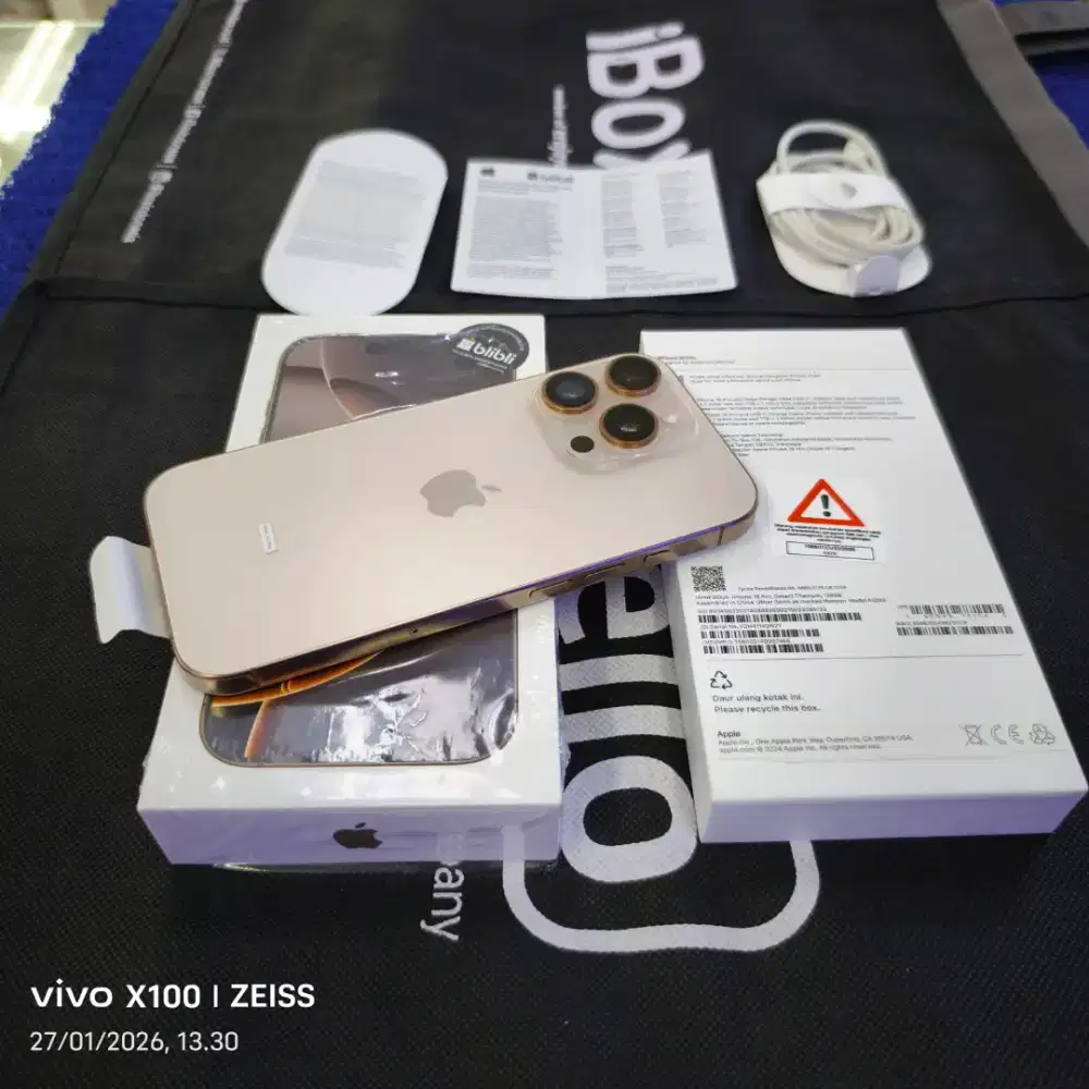 Iphone 16 Pro 128gb Pemakaian 3 Bln 99,9% Like new grs resmi blibli