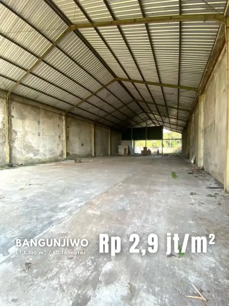 Dijual Tanah Bonus Bangunan Gudang di Jalan Karangjati Bangunjiwo