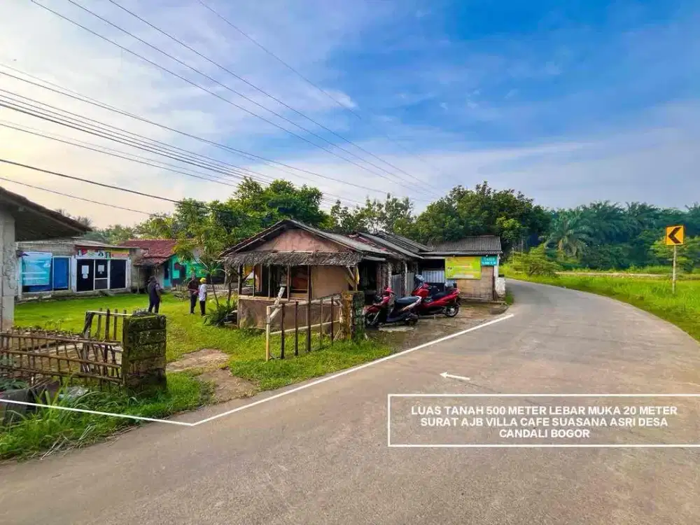 JUAL TANAH MURAH BERIKUT VILLA CAFE MURAH SUASANA ASRI DESA CANDALI KEMANG BOGOR