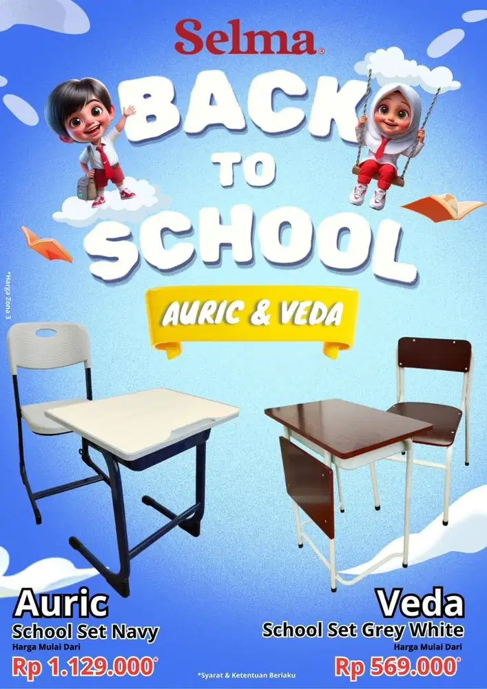 SET MEJA SEKOLAH AURIC