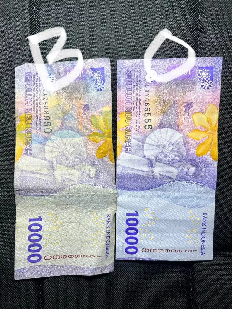Uang pecahan 10rb-100rb nomor unik