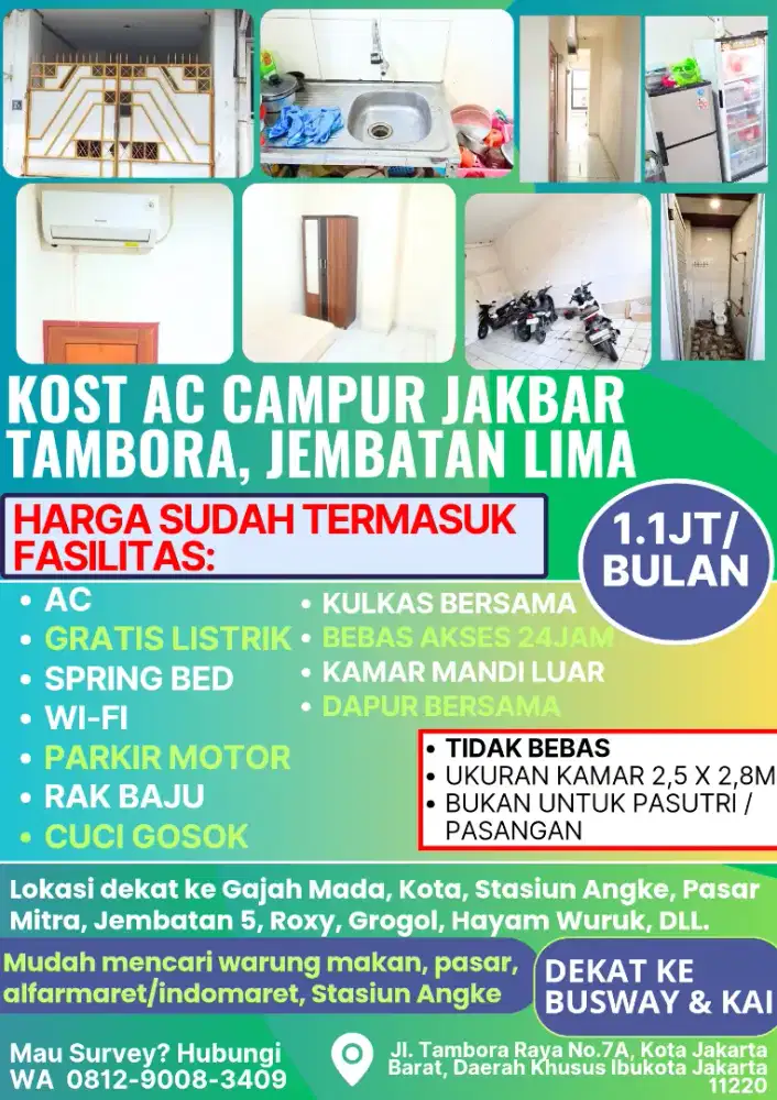 Kost Lengkap 1.1JT/BLN