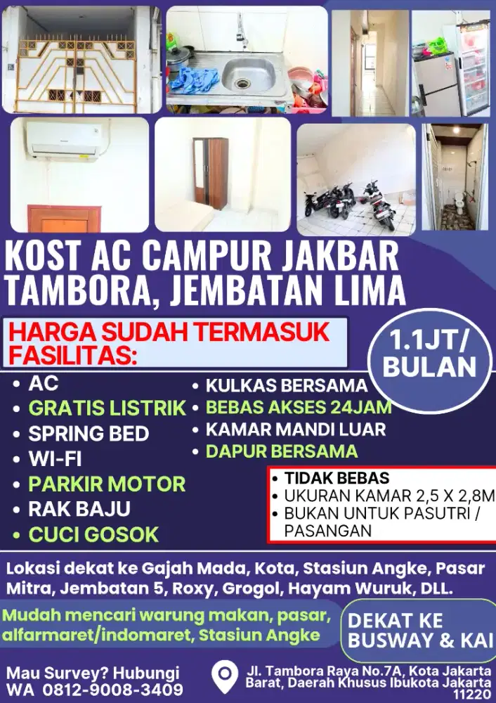 Kos Lengkap 1.1JT/BLN