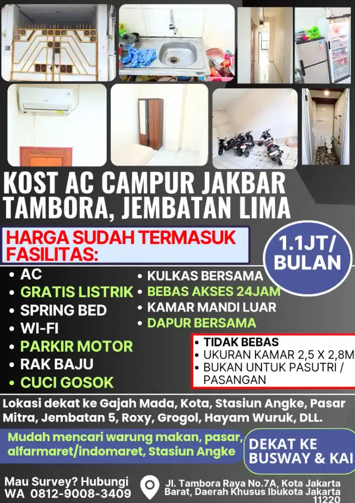 Kos lengkap 1.1JT/BLN