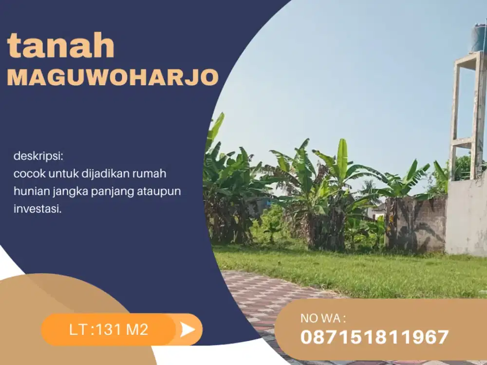 Tanah Maguwoharjo 3 menit dari  UNRIYO kampus 2